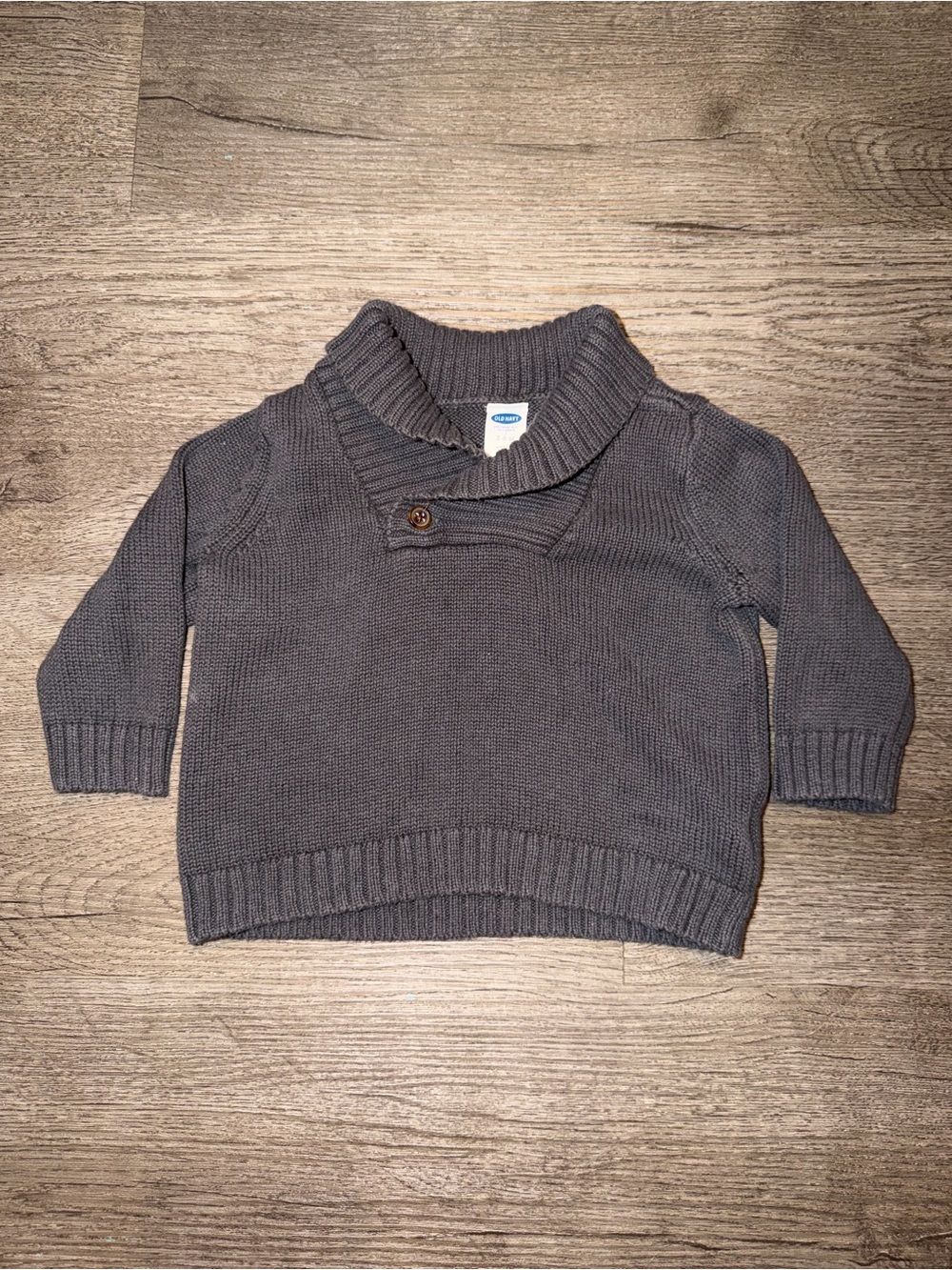 Old Navy Baby Boys Gray Shawl Collar Sweater